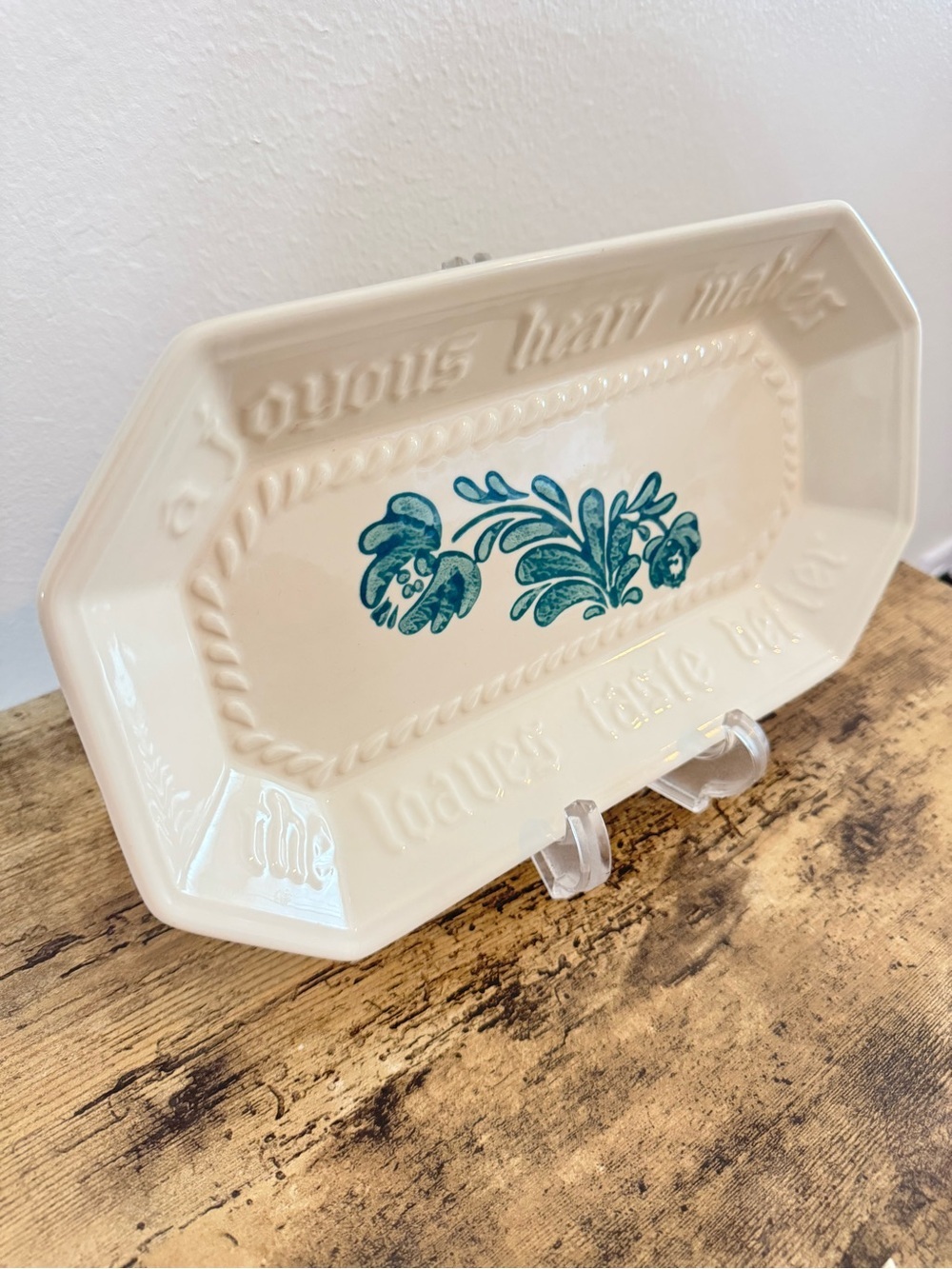 Pfaltzgraff Ceramic Serving Tray | Teal Floral | USA - Picture 5 of 10